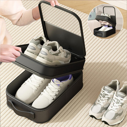 2 Pack Shoe Bags for Travel - Holds 3 Pair of Shoes, Portable Shoes Storage Bag Organizer, Travel Luggage Shoe Organizer for Women and Teenager (Black)
