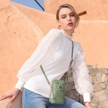 APHISON Small Crossbody Bags for Women, Lightweight Vegan Leather Cell Phone Purse, Cute Purses with Tassels