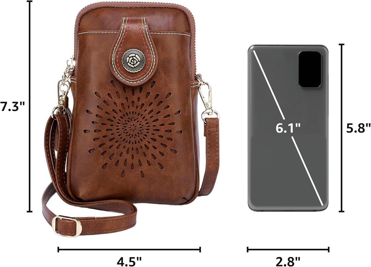 APHISON Small Crossbody Bags for Women, Lightweight Vegan Leather Cell Phone Purse, Cute Purses with Tassels