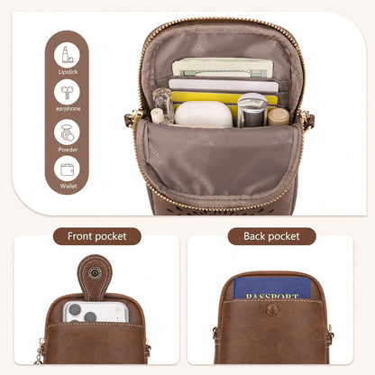 APHISON Small Crossbody Bags for Women, Lightweight Vegan Leather Cell Phone Purse, Cute Purses with Tassels