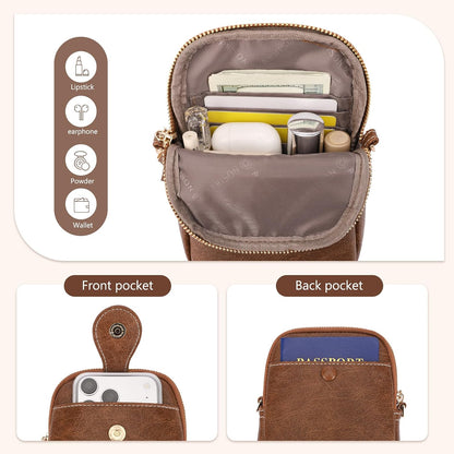 APHISON Small Crossbody Bags for Women, Lightweight Vegan Leather Cell Phone Purse, Cute Purses with Tassels