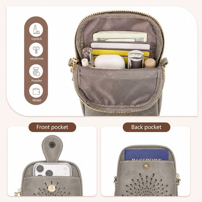 APHISON Small Crossbody Bags for Women, Lightweight Vegan Leather Cell Phone Purse, Cute Purses with Tassels