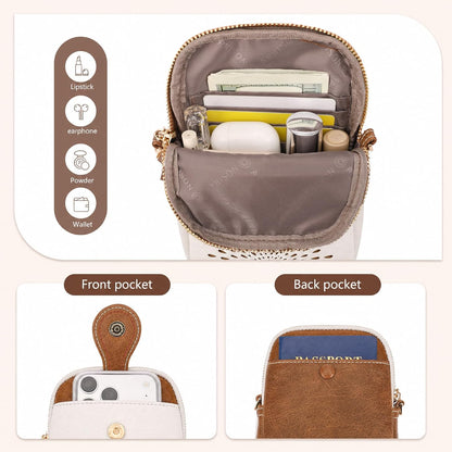 APHISON Small Crossbody Bags for Women, Lightweight Vegan Leather Cell Phone Purse, Cute Purses with Tassels
