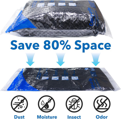 Vacuum Storage Bags, Space Saver Sealer Bags for Clothing, Pillows, Comforters, Blankets, Bedding, Travel, 12 Roll Bags, PA+PE Material