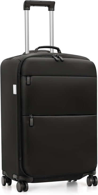 Carry On Luggage, Softside Suitcases with Spinner Wheels, Lightweight Carry-on Suitcase with TSA Lock for Women Men, Large Luggage for Travel Business Trip (Black, 21-Inch)