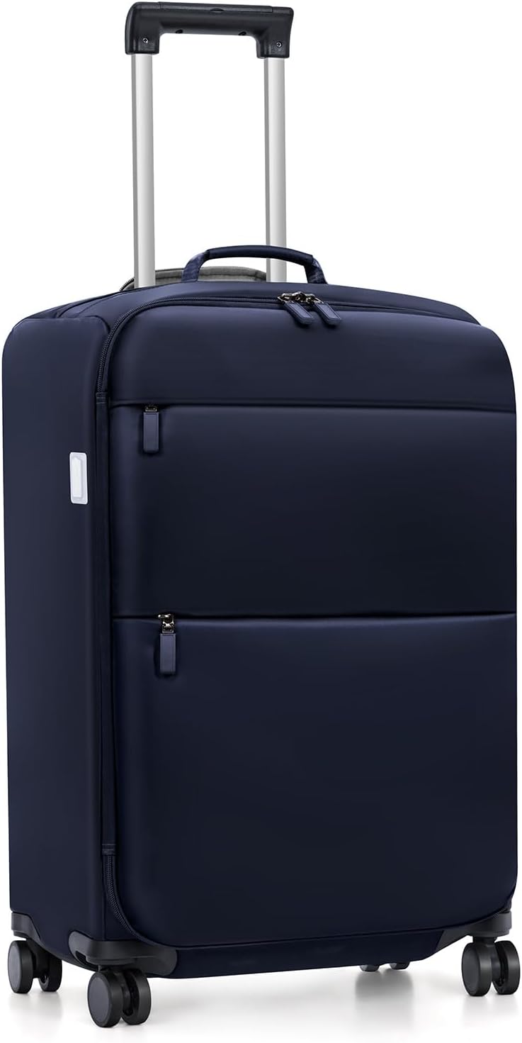 Carry On Luggage, Softside Suitcases with Spinner Wheels, Lightweight Carry-on Suitcase with TSA Lock for Women Men, Large Luggage for Travel Business Trip (Black, 21-Inch)