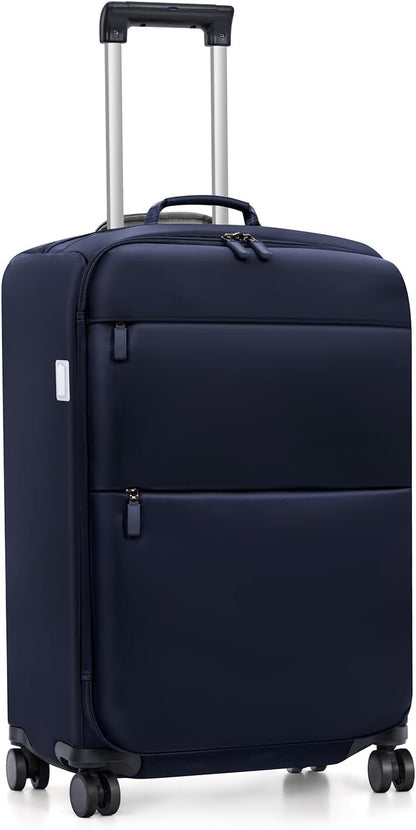 Carry On Luggage, Softside Suitcases with Spinner Wheels, Lightweight Carry-on Suitcase with TSA Lock for Women Men, Large Luggage for Travel Business Trip (Black, 21-Inch)