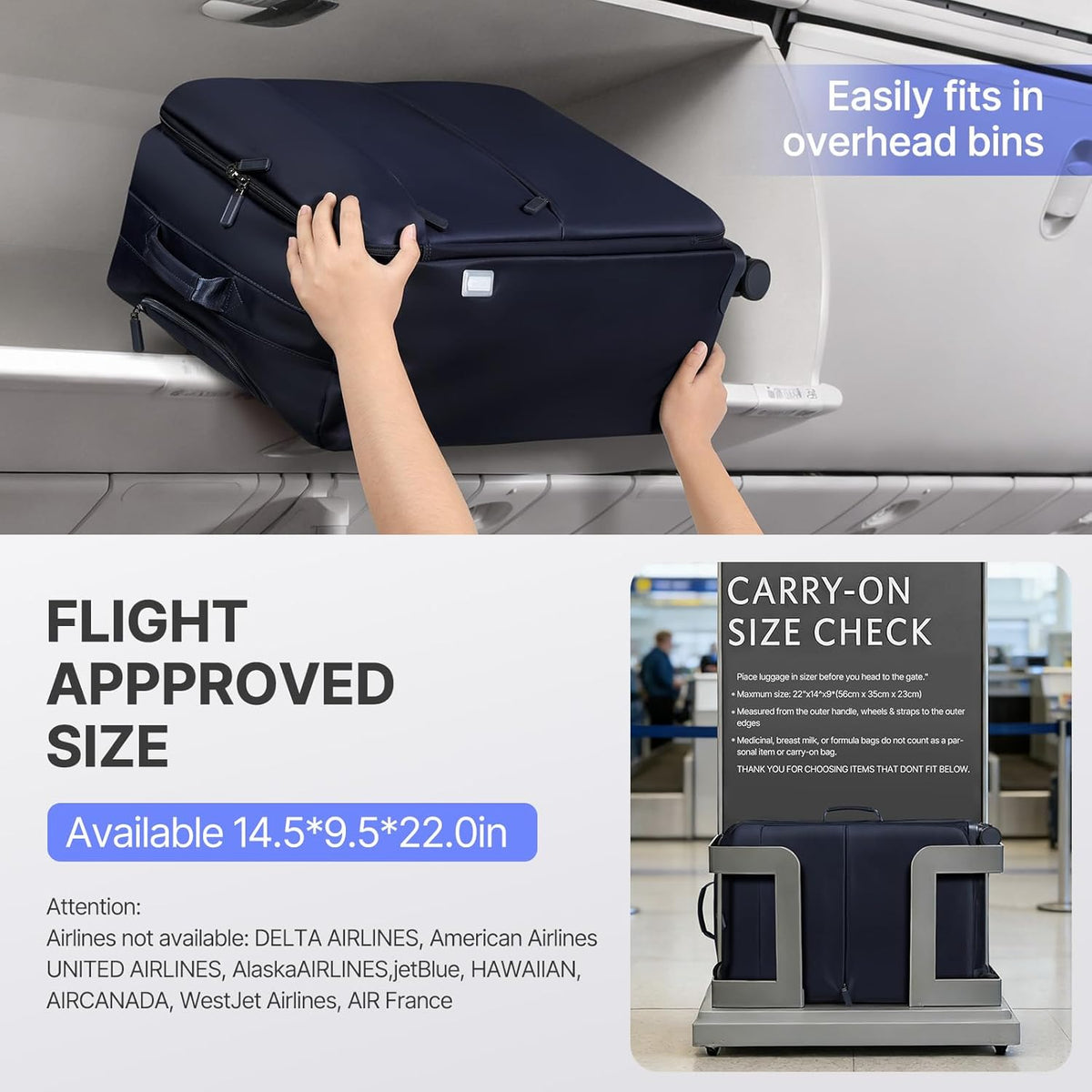 Carry On Luggage, Softside Suitcases with Spinner Wheels, Lightweight Carry-on Suitcase with TSA Lock for Women Men, Large Luggage for Travel Business Trip (Black, 21-Inch)