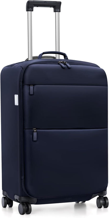 Carry On Luggage, Softside Suitcases with Spinner Wheels, Lightweight Carry-on Suitcase with TSA Lock for Women Men, Large Luggage for Travel Business Trip (Black, 21-Inch)