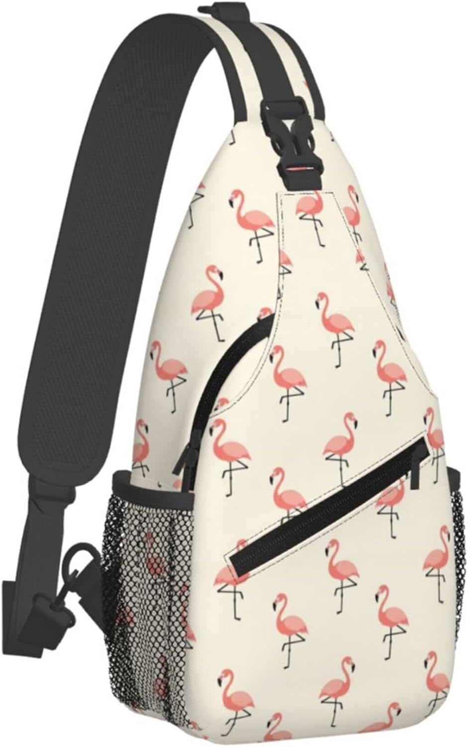 Men Women Sling Shoulder Backpack Casual Carrying Tote Case Crossbody Travel Bag, Anti-Theft Multipurpose Carry On Bag, Aztec Black Grey And White Crossbody Bag