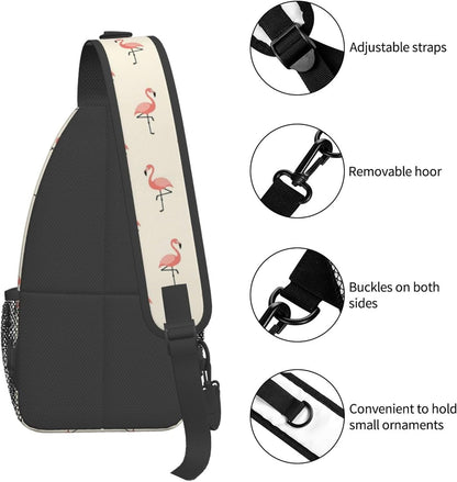 Men Women Sling Shoulder Backpack Casual Carrying Tote Case Crossbody Travel Bag, Anti-Theft Multipurpose Carry On Bag, Aztec Black Grey And White Crossbody Bag