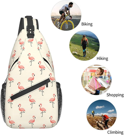 Men Women Sling Shoulder Backpack Casual Carrying Tote Case Crossbody Travel Bag, Anti-Theft Multipurpose Carry On Bag, Aztec Black Grey And White Crossbody Bag