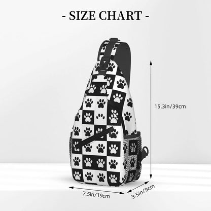 Men Women Sling Shoulder Backpack Casual Carrying Tote Case Crossbody Travel Bag, Anti-Theft Multipurpose Carry On Bag, Aztec Black Grey And White Crossbody Bag