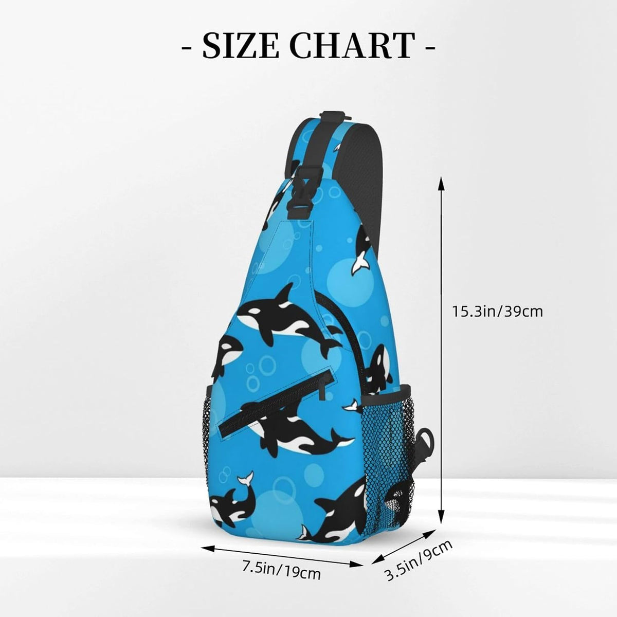 Men Women Sling Shoulder Backpack Casual Carrying Tote Case Crossbody Travel Bag, Anti-Theft Multipurpose Carry On Bag, Aztec Black Grey And White Crossbody Bag