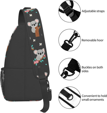 Men Women Sling Shoulder Backpack Casual Carrying Tote Case Crossbody Travel Bag, Anti-Theft Multipurpose Carry On Bag, Aztec Black Grey And White Crossbody Bag