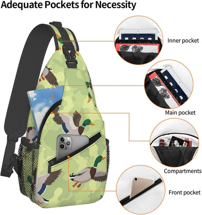 Men Women Sling Shoulder Backpack Casual Carrying Tote Case Crossbody Travel Bag, Anti-Theft Multipurpose Carry On Bag, Aztec Black Grey And White Crossbody Bag