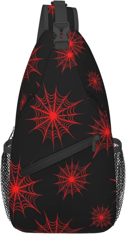 Men Women Sling Shoulder Backpack Casual Carrying Tote Case Crossbody Travel Bag, Anti-Theft Multipurpose Carry On Bag, Aztec Black Grey And White Crossbody Bag