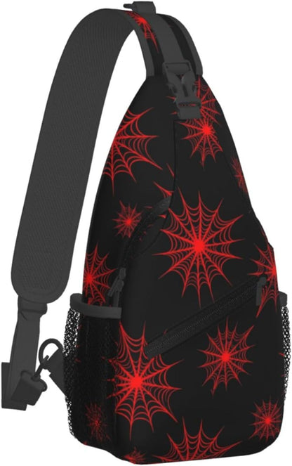 Men Women Sling Shoulder Backpack Casual Carrying Tote Case Crossbody Travel Bag, Anti-Theft Multipurpose Carry On Bag, Aztec Black Grey And White Crossbody Bag