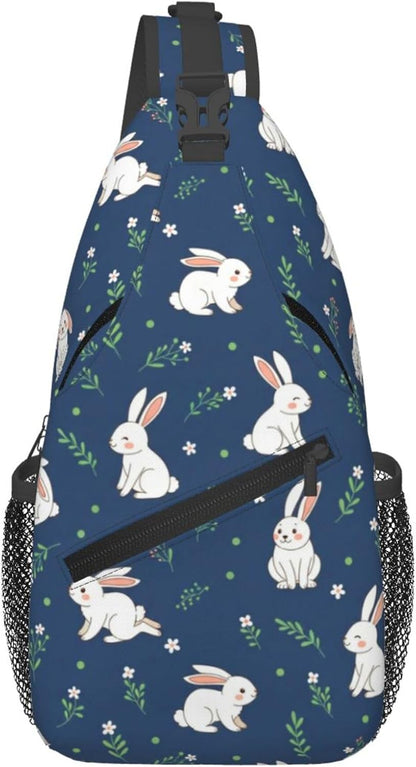 Men Women Sling Shoulder Backpack Casual Carrying Tote Case Crossbody Travel Bag, Anti-Theft Multipurpose Carry On Bag, Aztec Black Grey And White Crossbody Bag