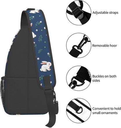 Men Women Sling Shoulder Backpack Casual Carrying Tote Case Crossbody Travel Bag, Anti-Theft Multipurpose Carry On Bag, Aztec Black Grey And White Crossbody Bag
