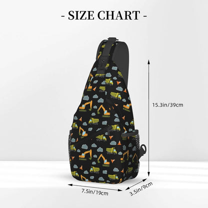 Men Women Sling Shoulder Backpack Casual Carrying Tote Case Crossbody Travel Bag, Anti-Theft Multipurpose Carry On Bag, Aztec Black Grey And White Crossbody Bag