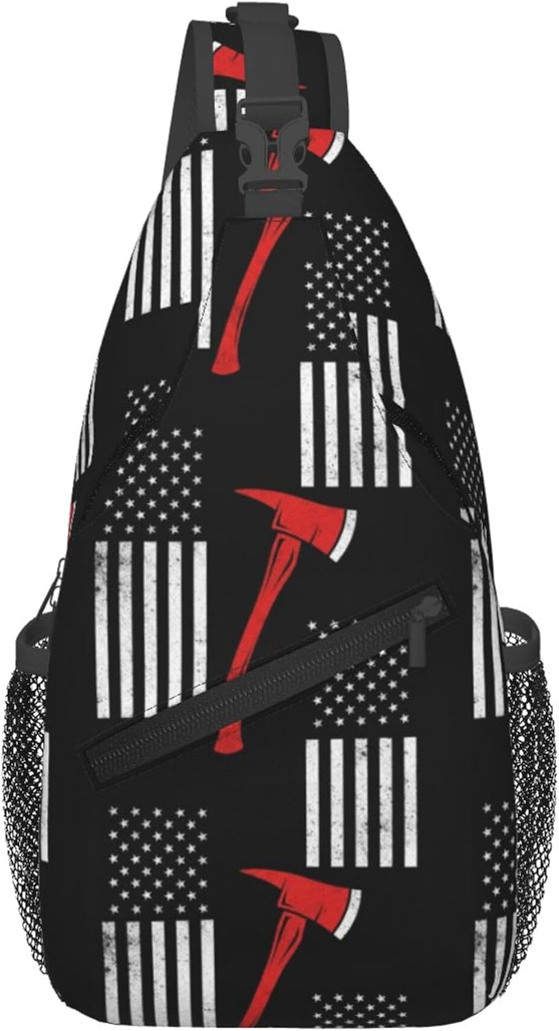 Men Women Sling Shoulder Backpack Casual Carrying Tote Case Crossbody Travel Bag, Anti-Theft Multipurpose Carry On Bag, Aztec Black Grey And White Crossbody Bag