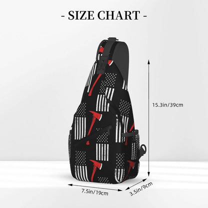 Men Women Sling Shoulder Backpack Casual Carrying Tote Case Crossbody Travel Bag, Anti-Theft Multipurpose Carry On Bag, Aztec Black Grey And White Crossbody Bag