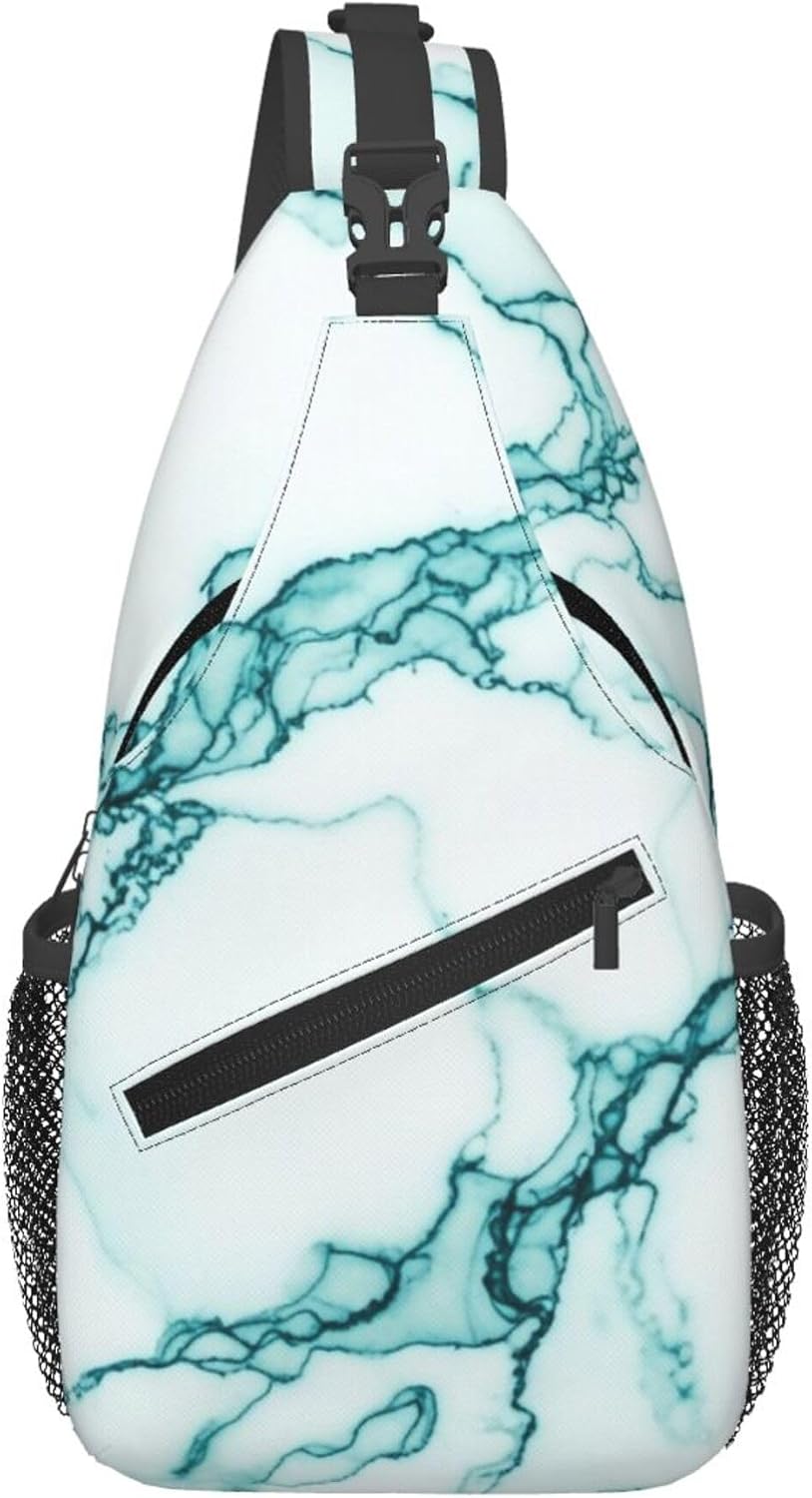 Men Women Sling Shoulder Backpack Casual Carrying Tote Case Crossbody Travel Bag, Anti-Theft Multipurpose Carry On Bag, Aztec Black Grey And White Crossbody Bag