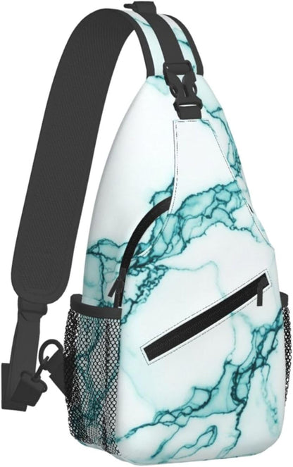 Men Women Sling Shoulder Backpack Casual Carrying Tote Case Crossbody Travel Bag, Anti-Theft Multipurpose Carry On Bag, Aztec Black Grey And White Crossbody Bag