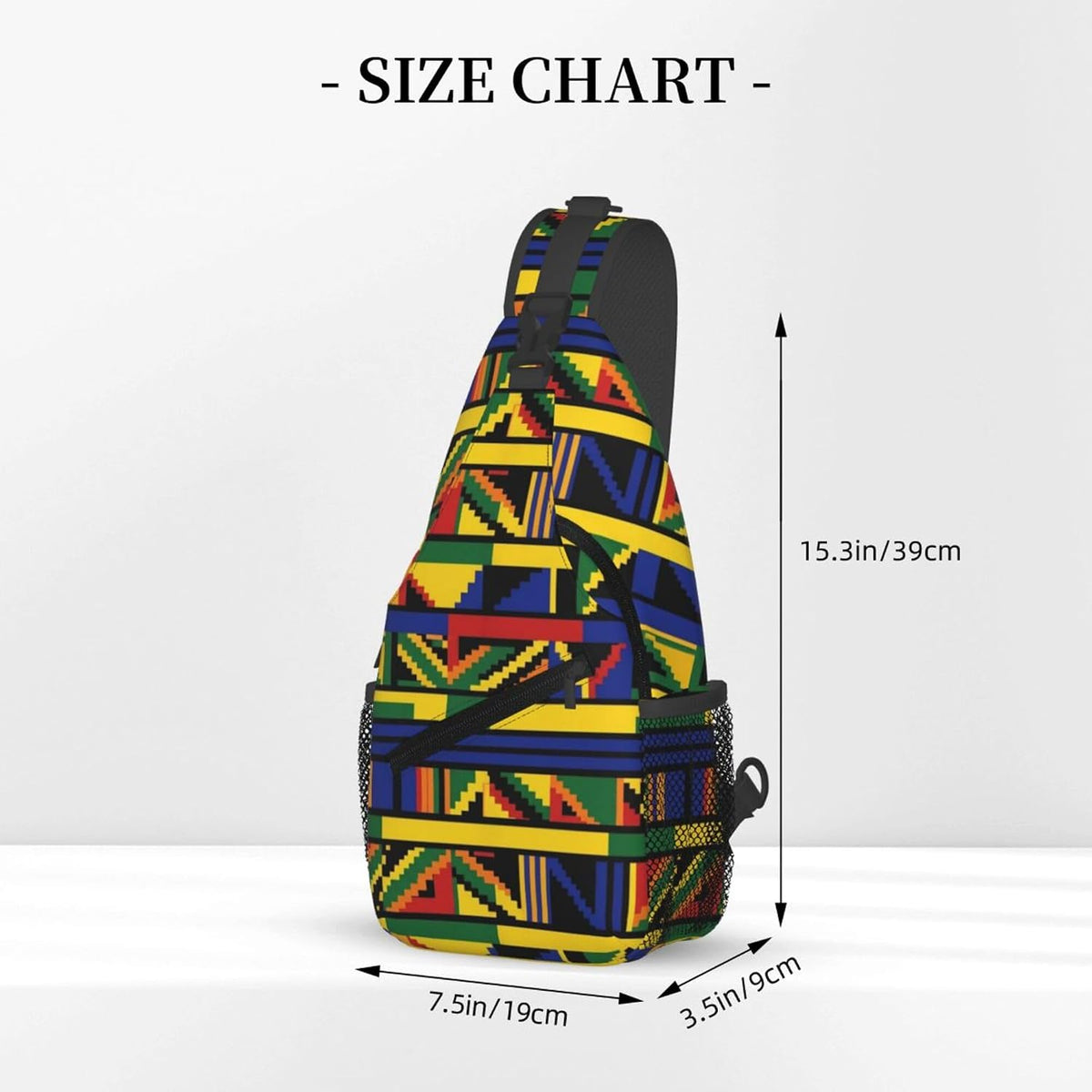 Men Women Sling Shoulder Backpack Casual Carrying Tote Case Crossbody Travel Bag, Anti-Theft Multipurpose Carry On Bag, Aztec Black Grey And White Crossbody Bag