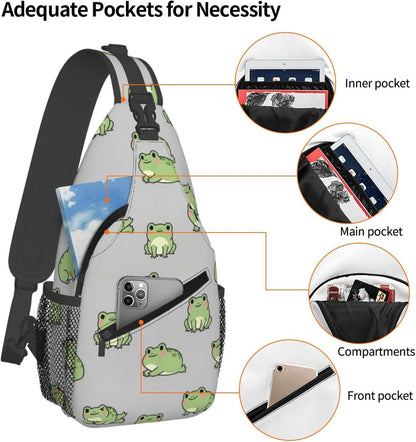 Men Women Sling Shoulder Backpack Casual Carrying Tote Case Crossbody Travel Bag, Anti-Theft Multipurpose Carry On Bag, Aztec Black Grey And White Crossbody Bag