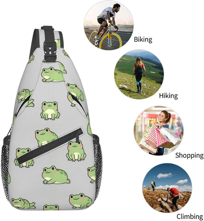 Men Women Sling Shoulder Backpack Casual Carrying Tote Case Crossbody Travel Bag, Anti-Theft Multipurpose Carry On Bag, Aztec Black Grey And White Crossbody Bag