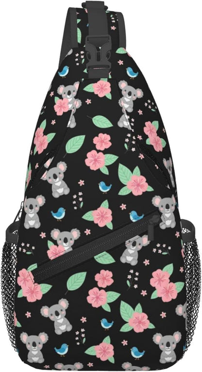 Men Women Sling Shoulder Backpack Casual Carrying Tote Case Crossbody Travel Bag, Anti-Theft Multipurpose Carry On Bag, Aztec Black Grey And White Crossbody Bag