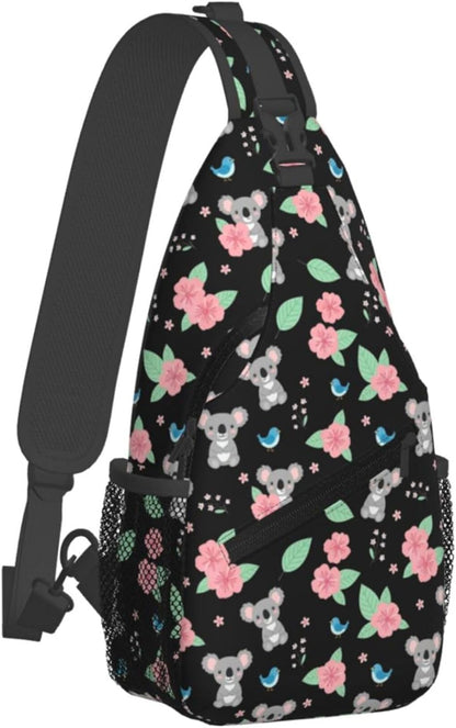Men Women Sling Shoulder Backpack Casual Carrying Tote Case Crossbody Travel Bag, Anti-Theft Multipurpose Carry On Bag, Aztec Black Grey And White Crossbody Bag