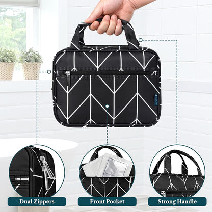 Hanging Toiletry Bag for Women, Large Foldable Travel Toiletry Organizer with Hook, Water Resistant Makeup & Cosmetic Case for Toiletries Skincare Shampoo, Dopp Kit Travel Bag (Purple Floral)