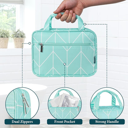 Hanging Toiletry Bag for Women, Large Foldable Travel Toiletry Organizer with Hook, Water Resistant Makeup & Cosmetic Case for Toiletries Skincare Shampoo, Dopp Kit Travel Bag (Purple Floral)