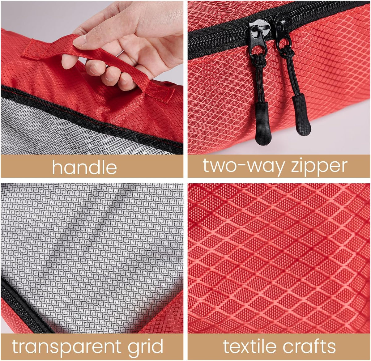 Packing Cubes Travel Storage Set, 5 Piece Luggage Organizer Bags, Multi-Color Compression Bags for Clothes, 15.7x12.2x3.9 Inch