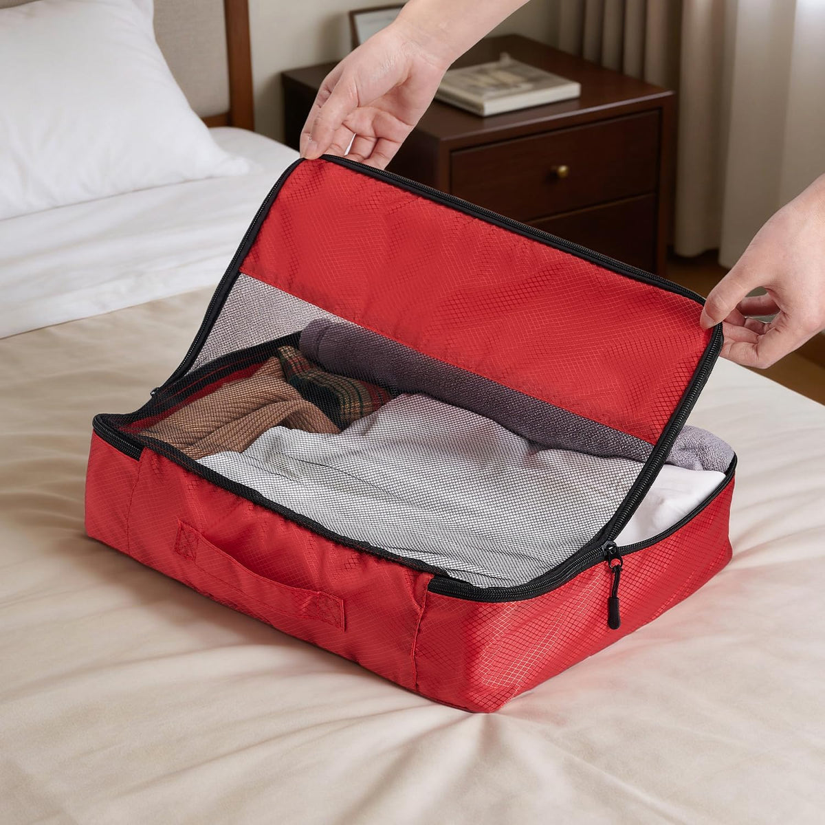 Packing Cubes Travel Storage Set, 5 Piece Luggage Organizer Bags, Multi-Color Compression Bags for Clothes, 15.7x12.2x3.9 Inch