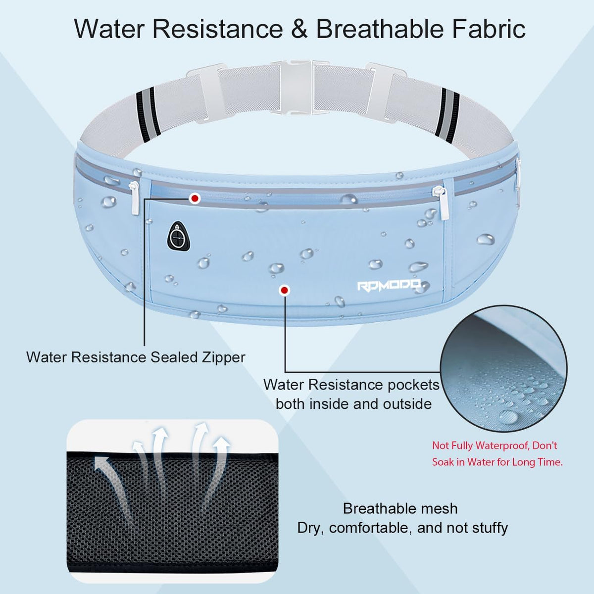 Fanny Pack for Women Men, Slim Running Belt Waist Bag Outdoor, Black | Water Resistant Running Phone Holder, 3 Pockets, Adjustable Money Belt, Running Pouch for iPhone Pro Max Xr SE Samsung Series
