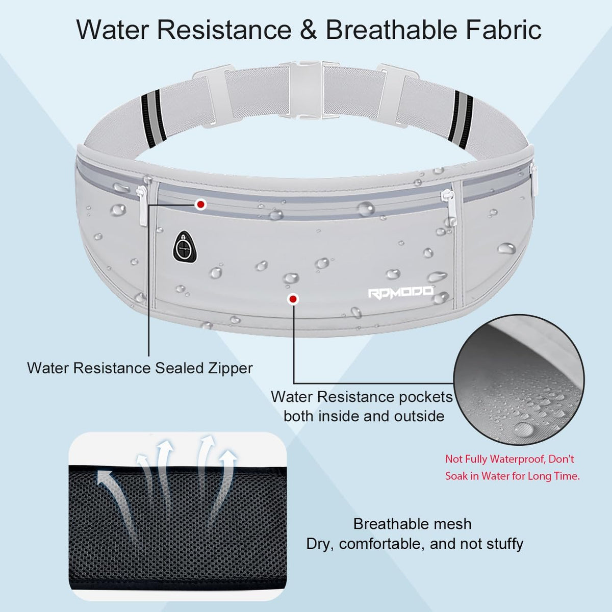 Fanny Pack for Women Men, Slim Running Belt Waist Bag Outdoor, Black | Water Resistant Running Phone Holder, 3 Pockets, Adjustable Money Belt, Running Pouch for iPhone Pro Max Xr SE Samsung Series
