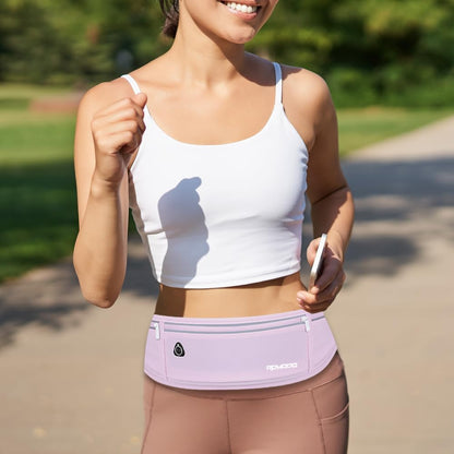 Fanny Pack for Women Men, Slim Running Belt Waist Bag Outdoor, Black | Water Resistant Running Phone Holder, 3 Pockets, Adjustable Money Belt, Running Pouch for iPhone Pro Max Xr SE Samsung Series