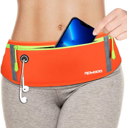 Fanny Pack for Women Men, Slim Running Belt Waist Bag Outdoor, Black | Water Resistant Running Phone Holder, 3 Pockets, Adjustable Money Belt, Running Pouch for iPhone Pro Max Xr SE Samsung Series