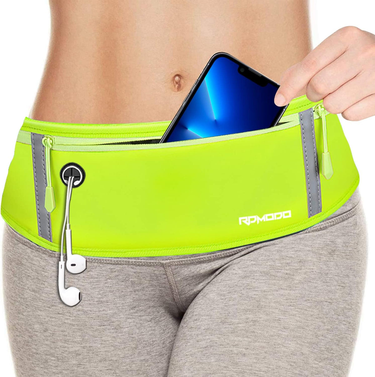 Fanny Pack for Women Men, Slim Running Belt Waist Bag Outdoor, Black | Water Resistant Running Phone Holder, 3 Pockets, Adjustable Money Belt, Running Pouch for iPhone Pro Max Xr SE Samsung Series