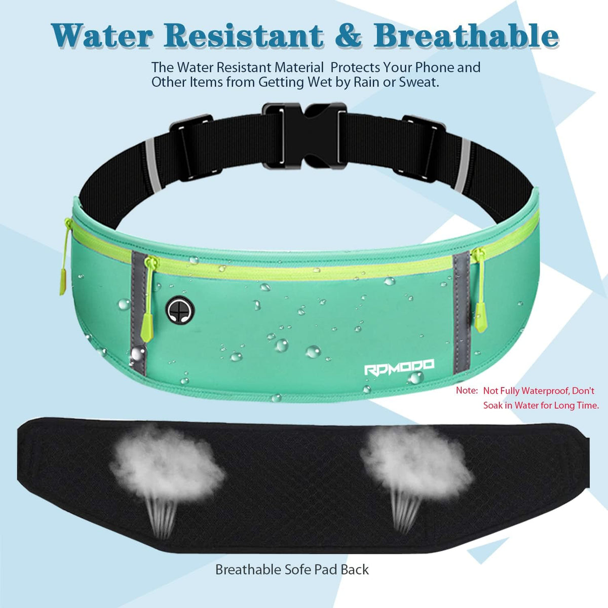 Fanny Pack for Women Men, Slim Running Belt Waist Bag Outdoor, Black | Water Resistant Running Phone Holder, 3 Pockets, Adjustable Money Belt, Running Pouch for iPhone Pro Max Xr SE Samsung Series