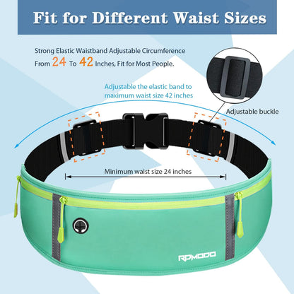 Fanny Pack for Women Men, Slim Running Belt Waist Bag Outdoor, Black | Water Resistant Running Phone Holder, 3 Pockets, Adjustable Money Belt, Running Pouch for iPhone Pro Max Xr SE Samsung Series