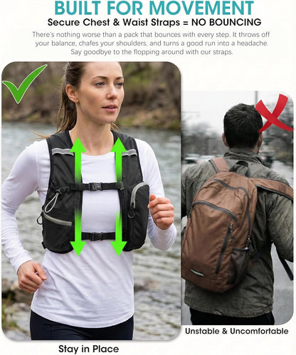 Foldable Small Hiking Backpack with 3 Strap Pockets – Lightweight 300D Spill-proof Daypack for Men Women – Packable Small Travel Backpack with Chest Strap & Trekking Pole Holder – Durable Outdoor Bag