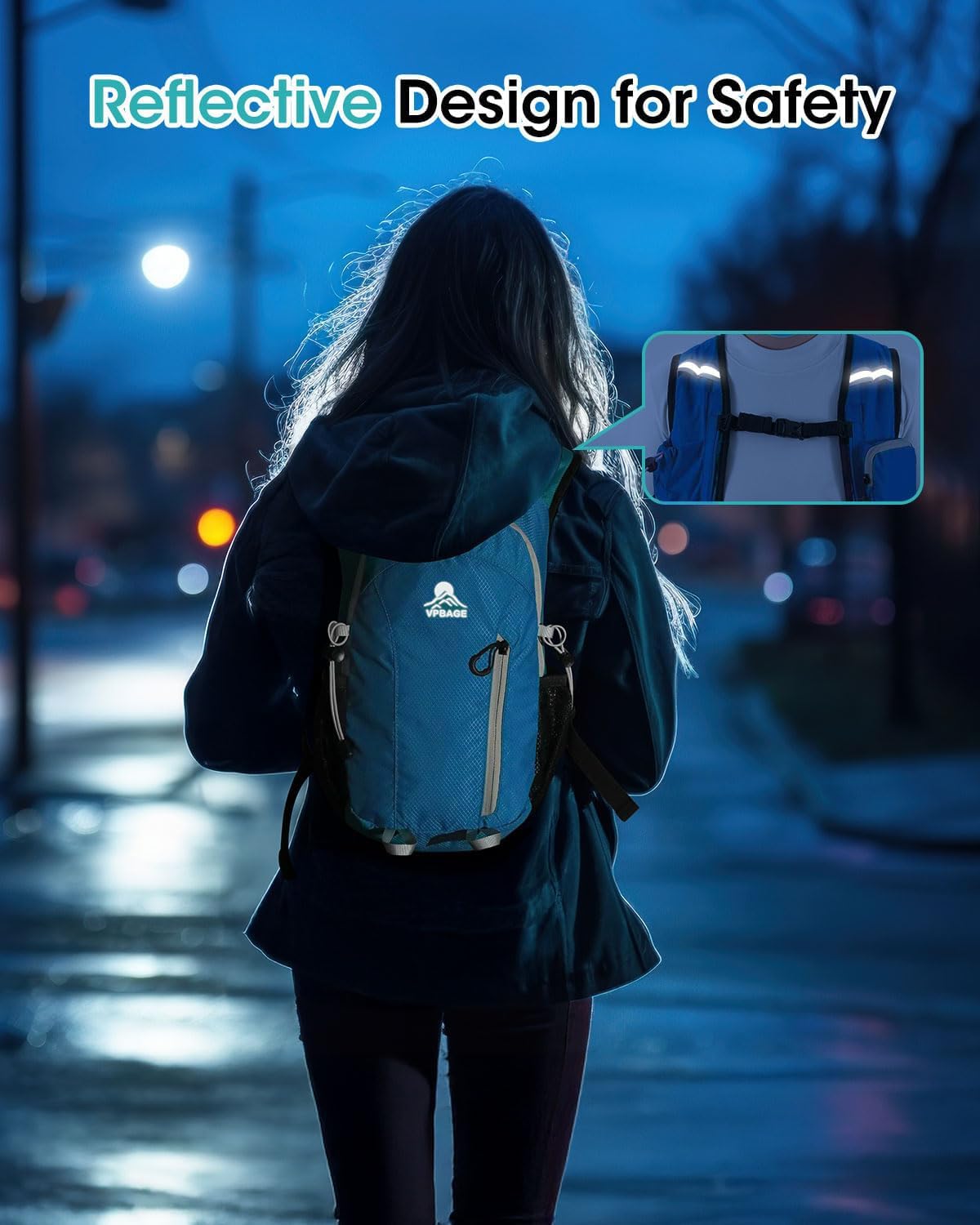 Foldable Small Hiking Backpack with 3 Strap Pockets – Lightweight 300D Spill-proof Daypack for Men Women – Packable Small Travel Backpack with Chest Strap & Trekking Pole Holder – Durable Outdoor Bag