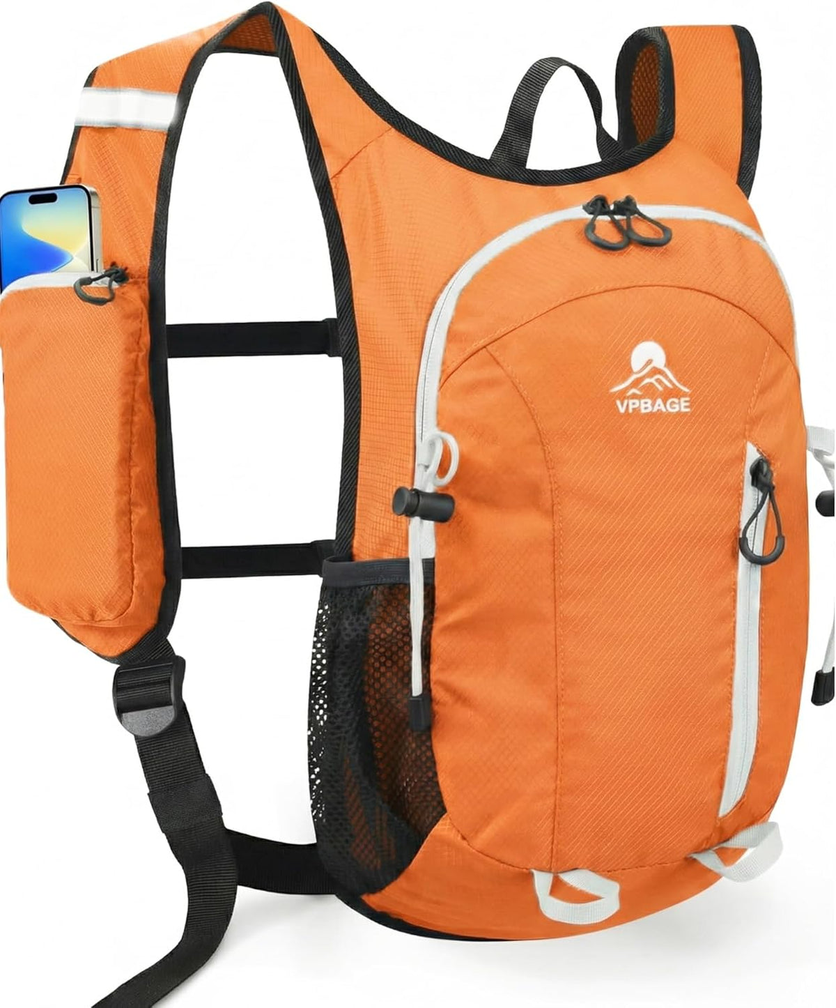 Foldable Small Hiking Backpack with 3 Strap Pockets – Lightweight 300D Spill-proof Daypack for Men Women – Packable Small Travel Backpack with Chest Strap & Trekking Pole Holder – Durable Outdoor Bag