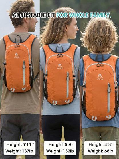 Foldable Small Hiking Backpack with 3 Strap Pockets – Lightweight 300D Spill-proof Daypack for Men Women – Packable Small Travel Backpack with Chest Strap & Trekking Pole Holder – Durable Outdoor Bag