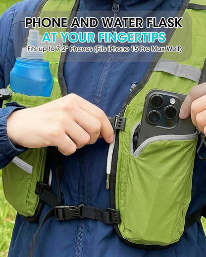 Foldable Small Hiking Backpack with 3 Strap Pockets – Lightweight 300D Spill-proof Daypack for Men Women – Packable Small Travel Backpack with Chest Strap & Trekking Pole Holder – Durable Outdoor Bag